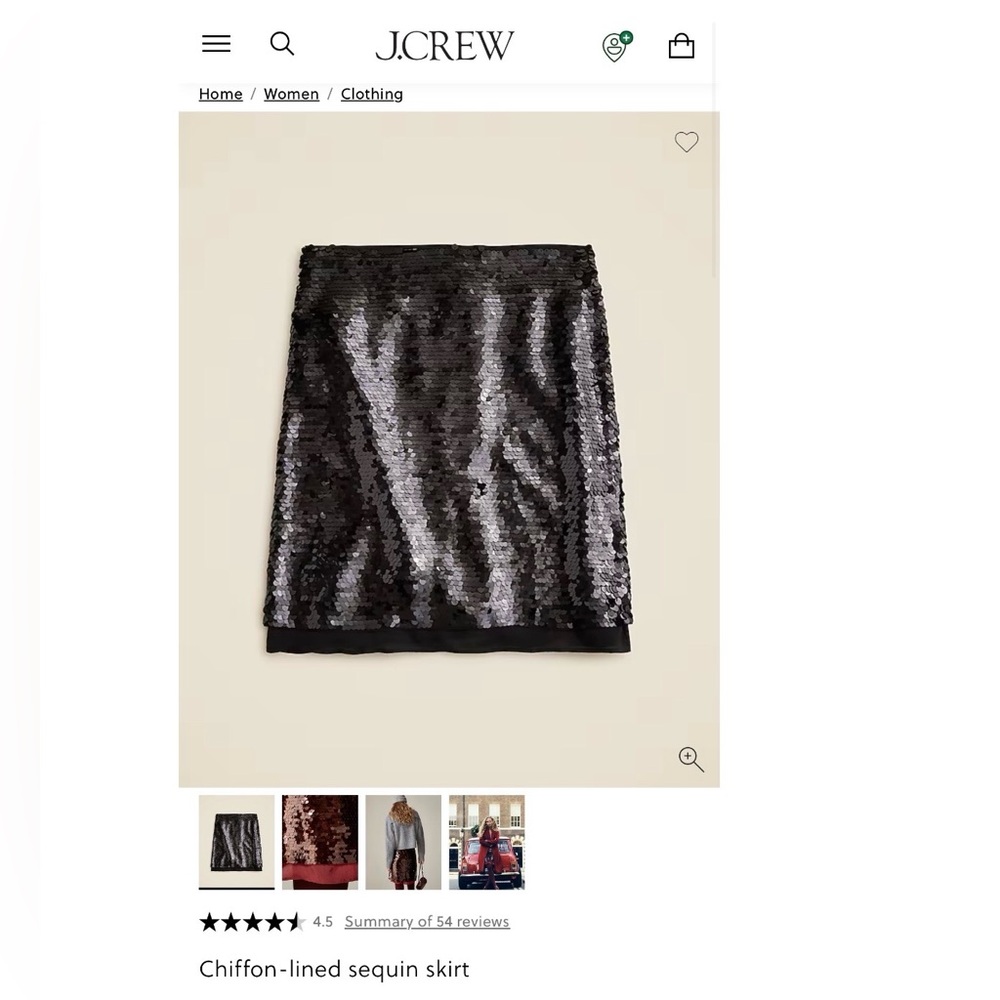 J.Crew Chiffon-Lined Sequin Skirt - Picture 4 of 8